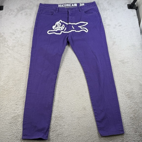 Icecream Other - Billionaire Boys Ice Cream Jeans Mens 38x30 Purple Denim Running Dog Logo Y2K